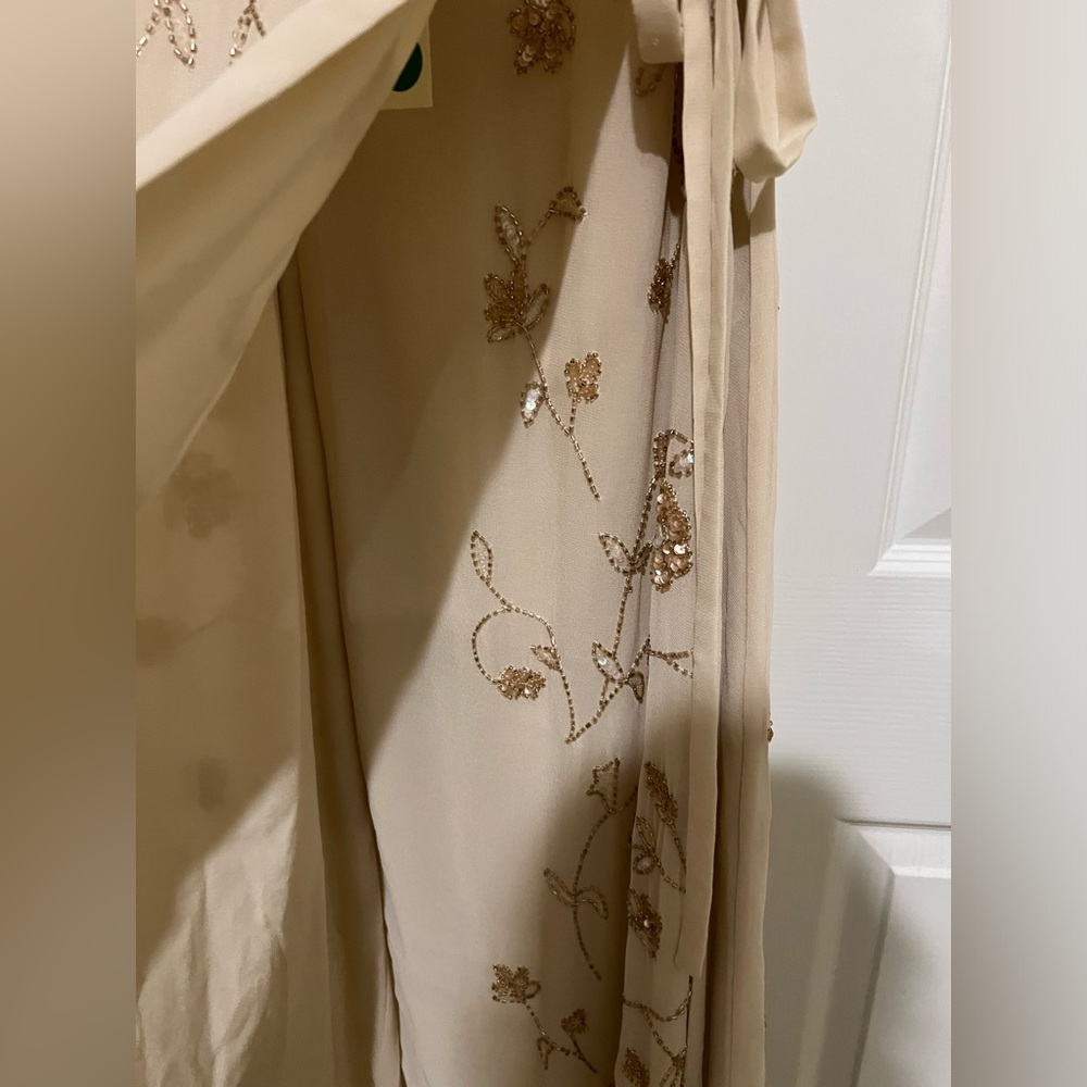 🌺BHLDN Plymouth Wrap Flutter Sleeve Beaded Maxi 👗Gown - Picture 11 of 17